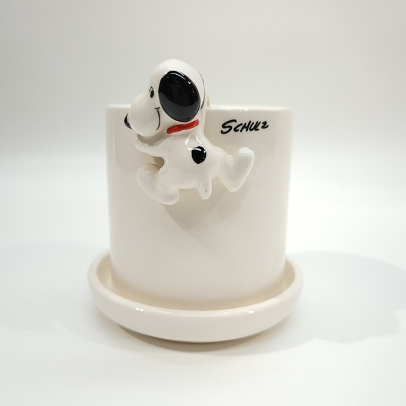 Determined Production Snoopy Mini Planter Ceramic 1958 1966 Peanuts Schulz VTG - Picture 7 of 9